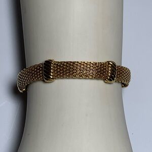 Vintage Monet Gold-Tone Woven Mesh Bracelet